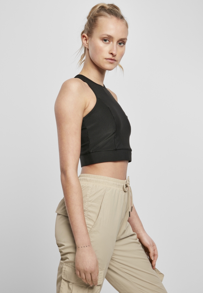 Cropped Shiny Rib Top dama Urban Classics