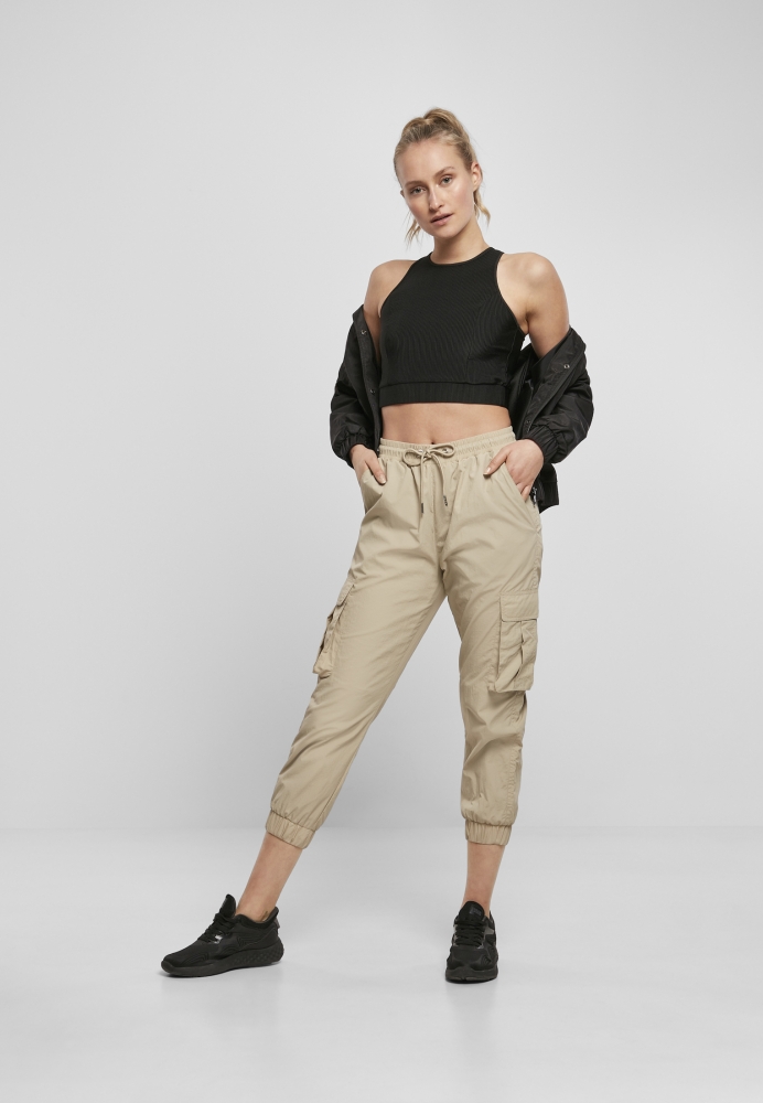 Cropped Shiny Rib Top dama Urban Classics