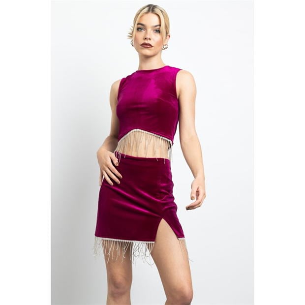 Daisy Street Daisy Velvet Crop Ld41