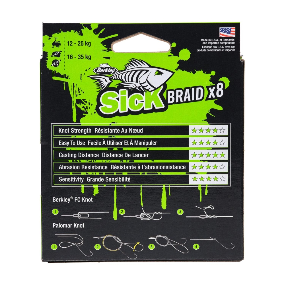 FIR TEXTIL SICK BRAID HI-VIS galben 008MM 6,0KG 150M BERKLEY