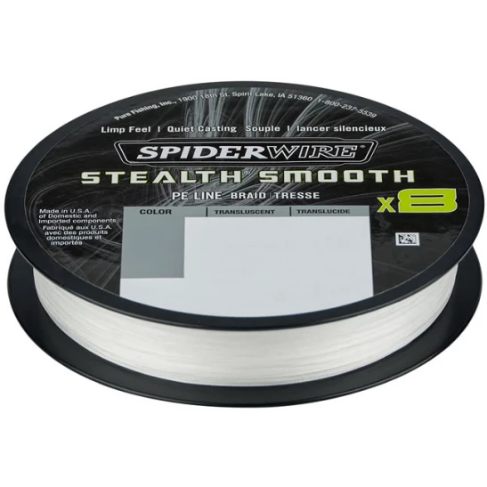 FIR TEXTIL STEALTH SMOOTH 8 TRANSLUCENT 015MM 16,5KG 150M SPIDERWIRE