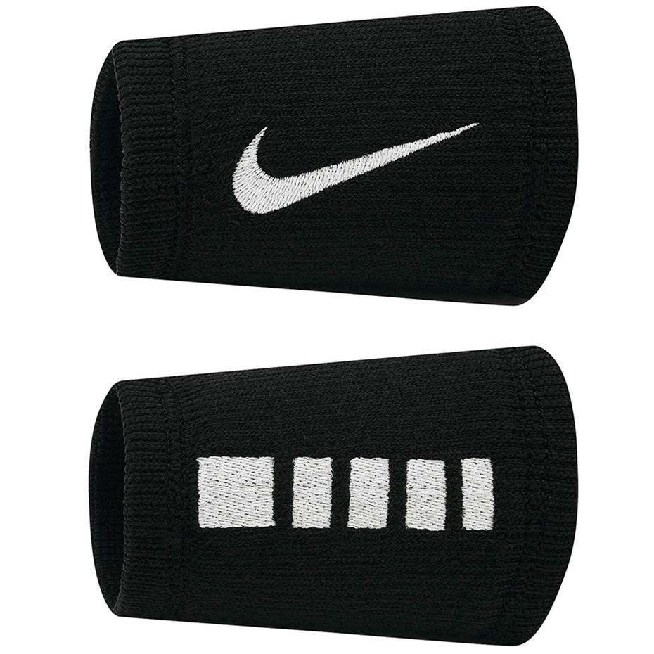 Frotki na nadgarstek Nike Elite Doublewide Wristbans 2 szt. czarno-biala N1006700010OS