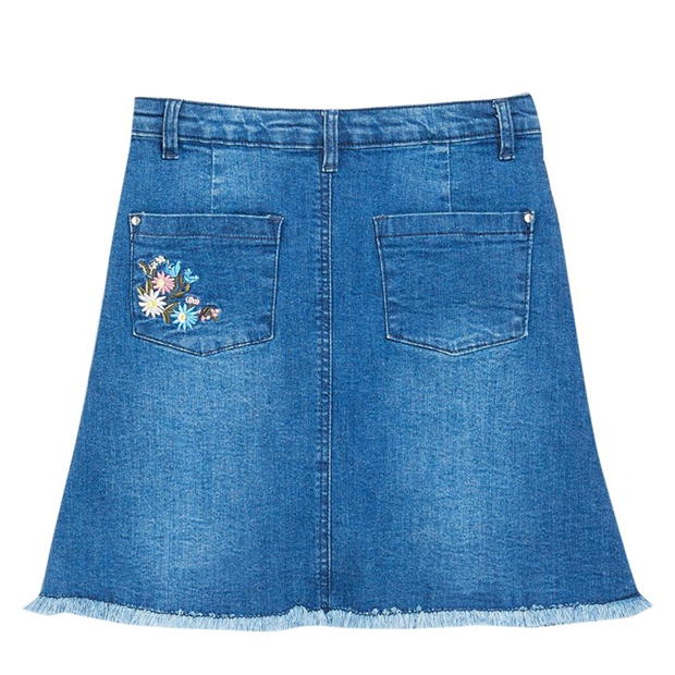 Fusta Studio Older Embroided Denim Blue fetita