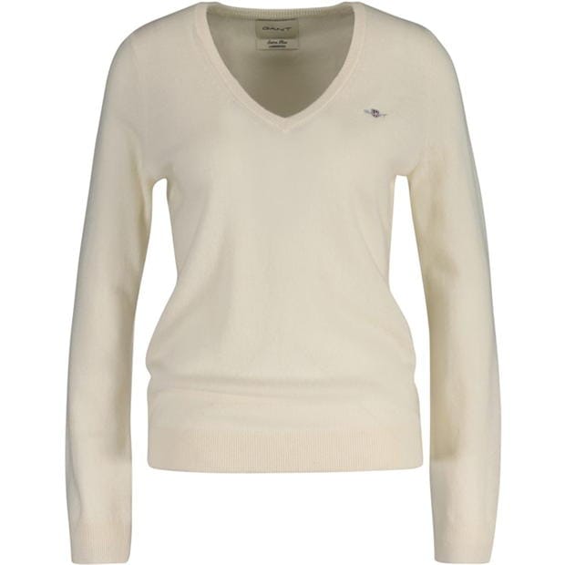 Gant EXTRAFINE LAMBSWOOL V-NECK CREAM S