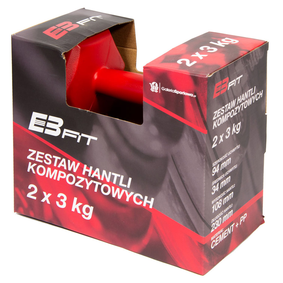 Set of dumbbells composite EB FIT 2x3 kg red 1027036