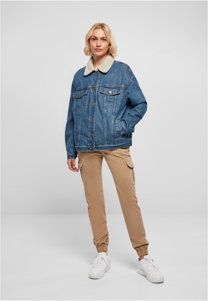 Jacheta Oversized Sherpa Denim dama Urban Classics