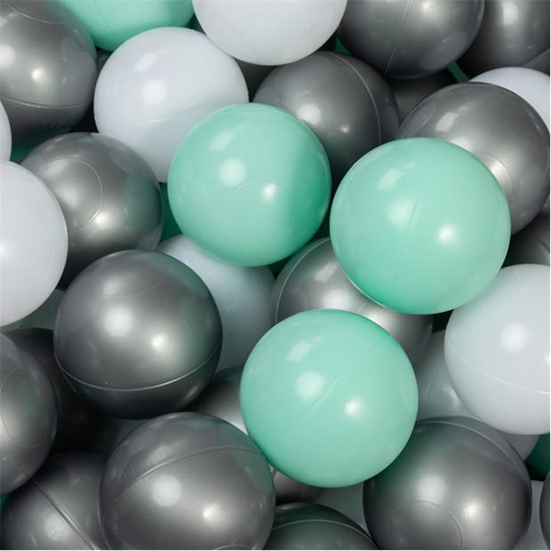 Geanta box Toylife of 200 Pale Green, Grey & White Play Balls 00