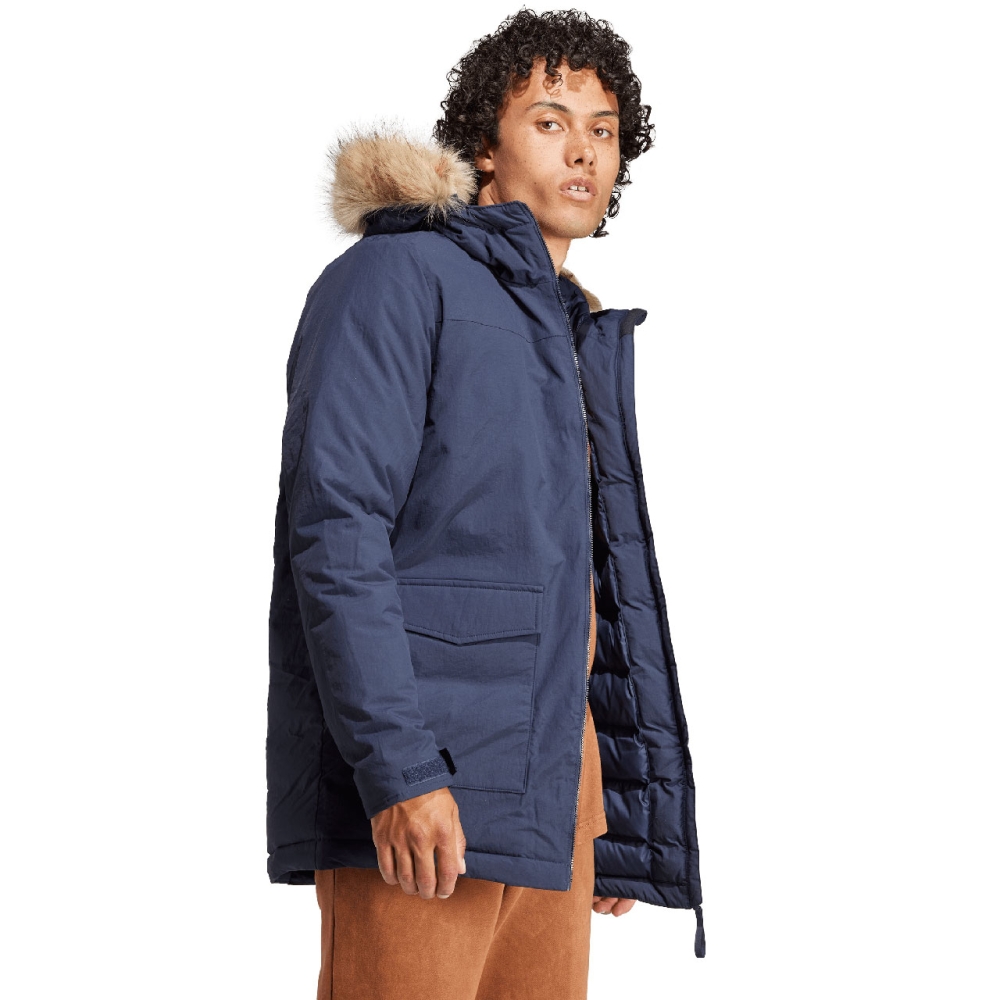 Jacheta adidas Parka Hooded Fur men's navy blue IK0552