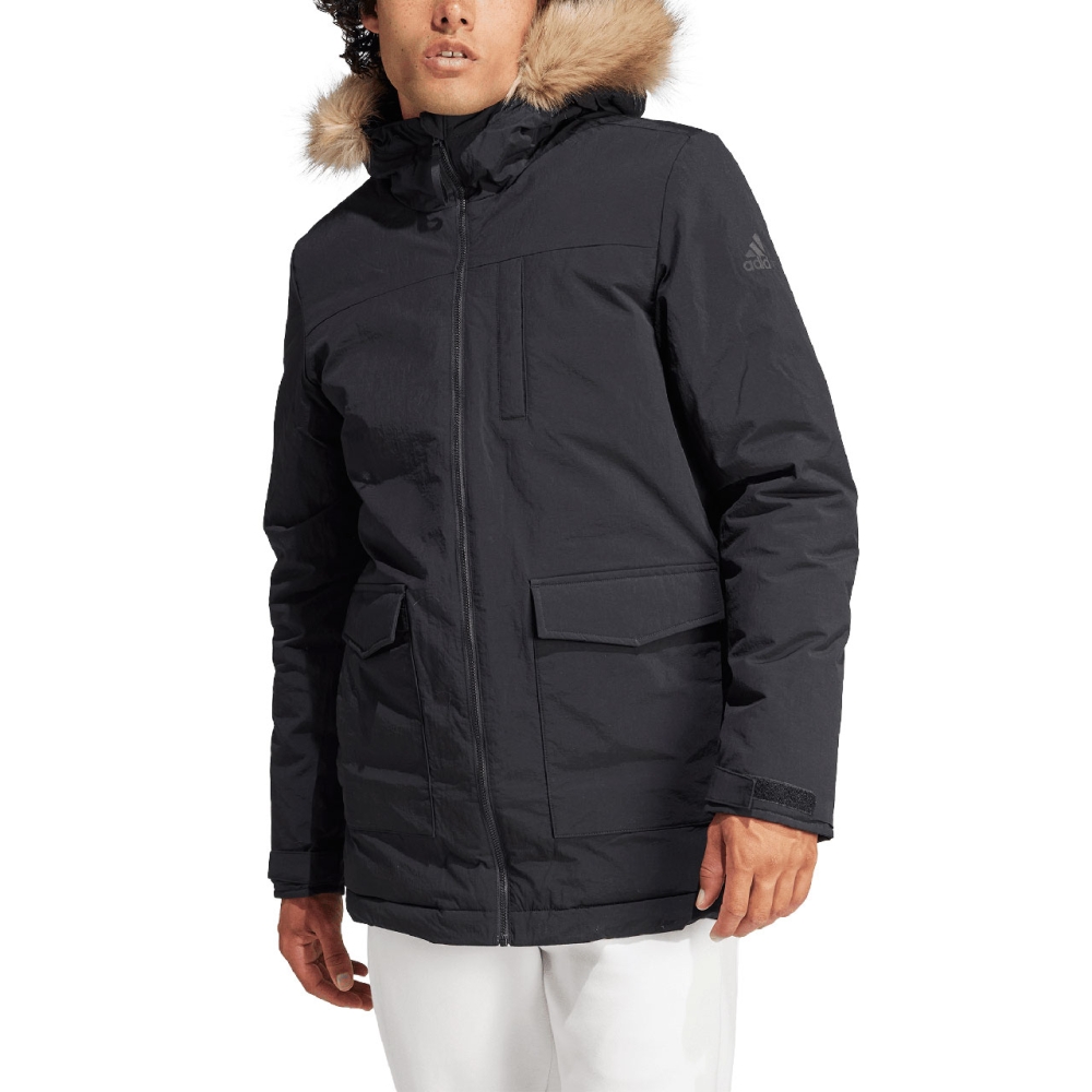 Jacheta adidas Parka Hooded Fur men's black IK0553