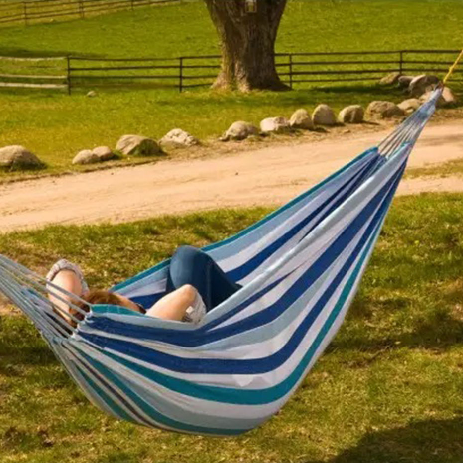 Garden hammock for two people XXL 250x150 cm blue 1021171