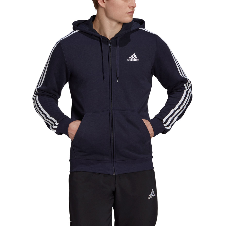 Hanorac Men's adidas Essentials Full-Zip navy blue GK9033