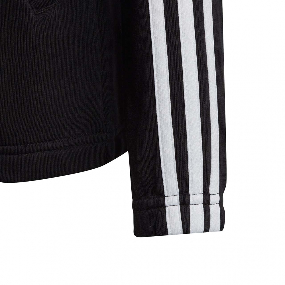 Hanorac Bluza dla dzieci adidas Essentials 3-Stripes Full-Zip czarna IC3634