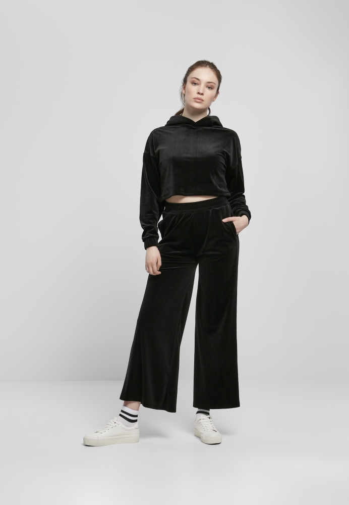 Hanorac Cropped Velvet Oversized dama Urban Classics