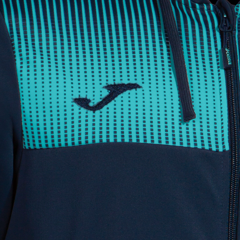 Hanorac Eco Supernova Zip-up Navy Fluor Turquoise Joma