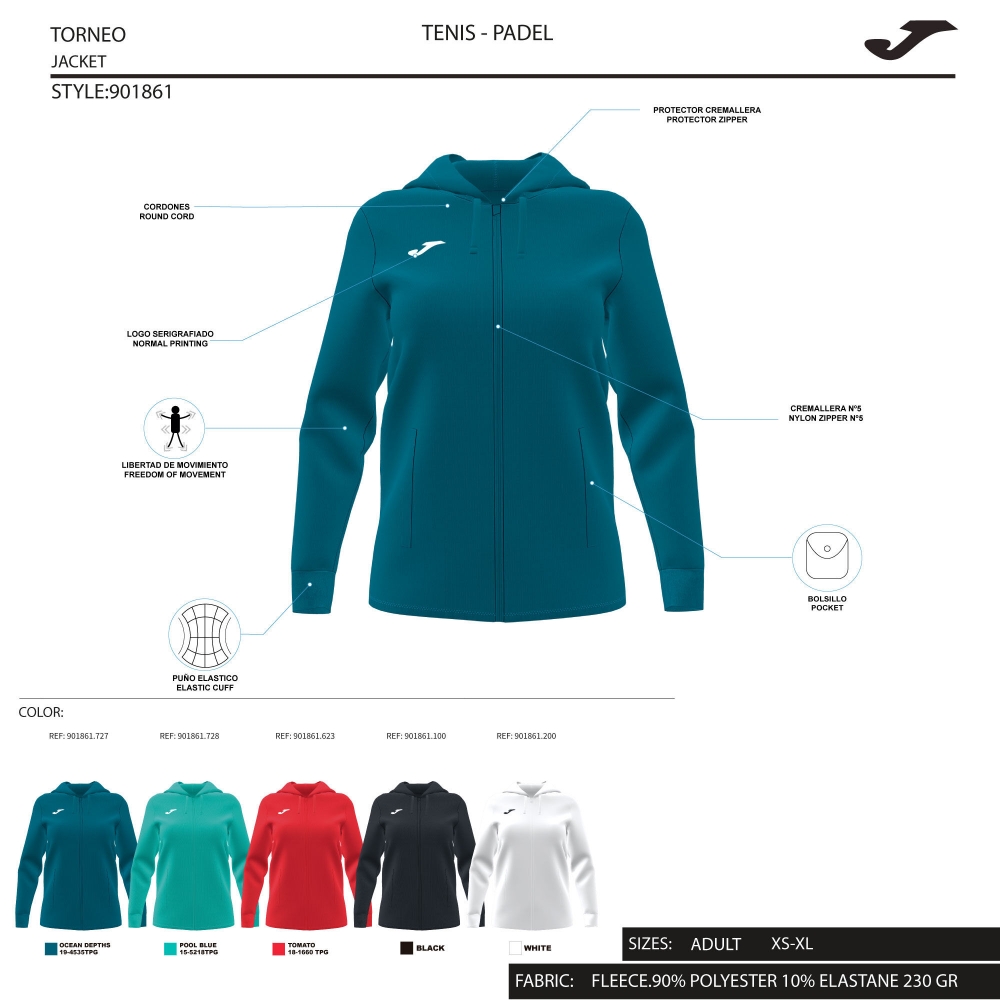 Hanorac Sculpture Ii Zip-up Turquoise Joma