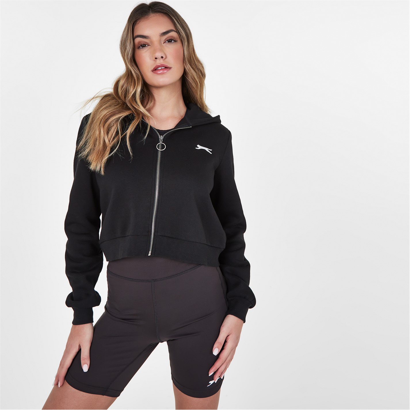 Hanorac Bluza fermoar Slazenger Crop dama