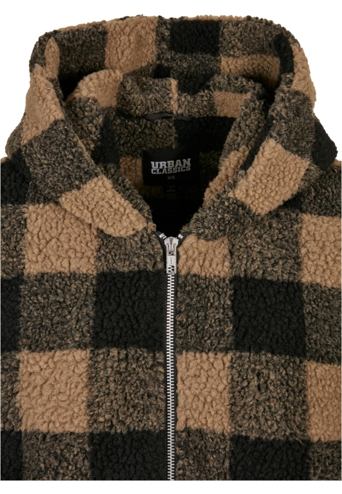 Jacheta Hooded Oversized Check Sherpa dama Urban Classics