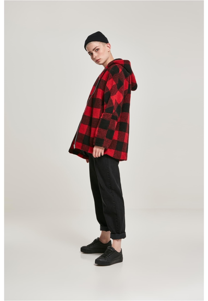 Jacheta Hooded Oversized Check Sherpa dama Urban Classics