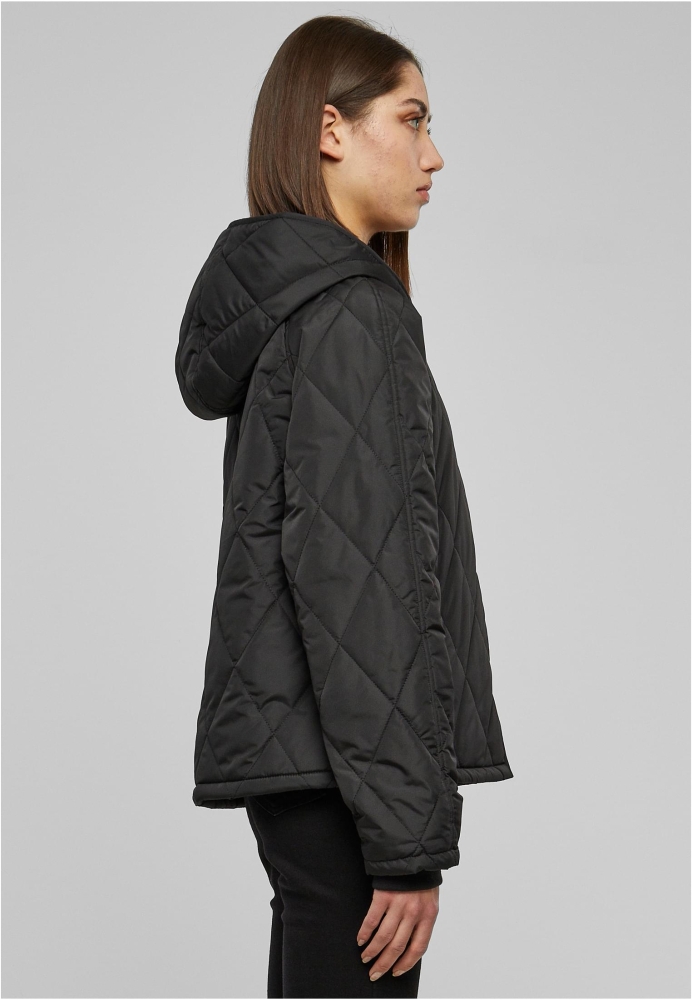 Jacheta Oversized Diamond Quilted Hooded dama Urban Classics