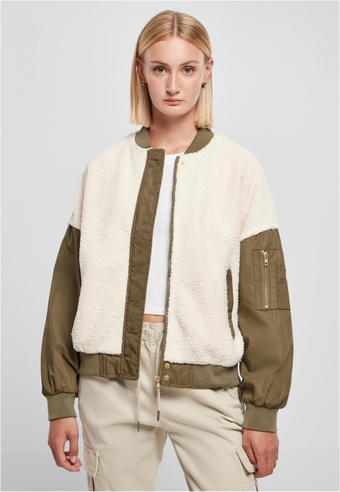 Jacheta Oversized Sherpa Mixed Bomber dama Urban Classics