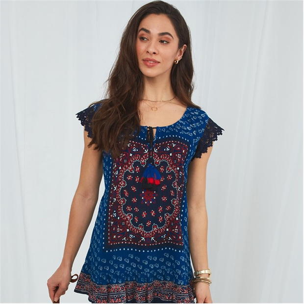 Joe Browns Joe Browns Blue Boho Top