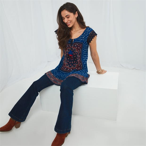 Joe Browns Joe Browns Blue Boho Top