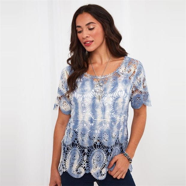 Joe Browns Paisley Crochet Top