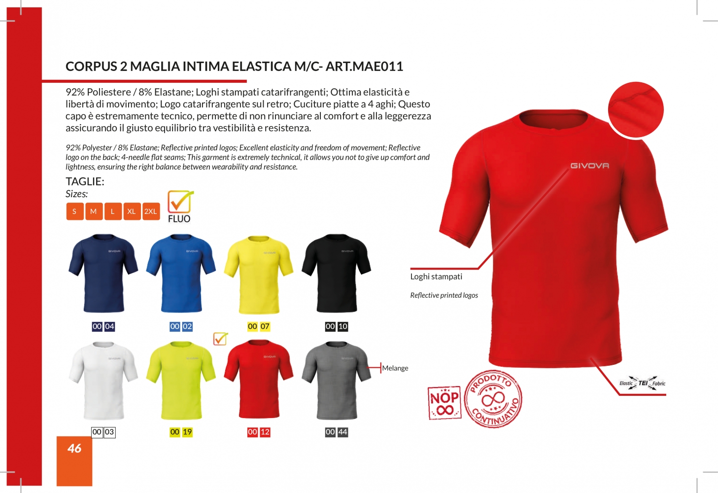 Haina de corp 2 MAGLIA INTIMA ELASTICA M/C Givova