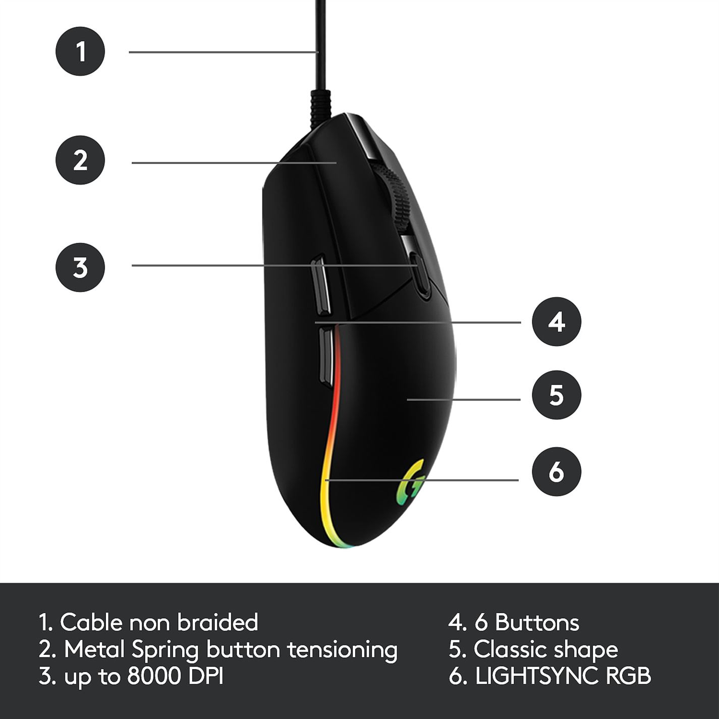 Logitech G203 Lightsync Gaming Mouse