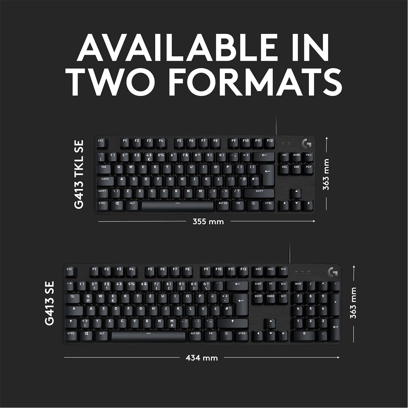 Logitech G413 TKL SE Keyboard - Black