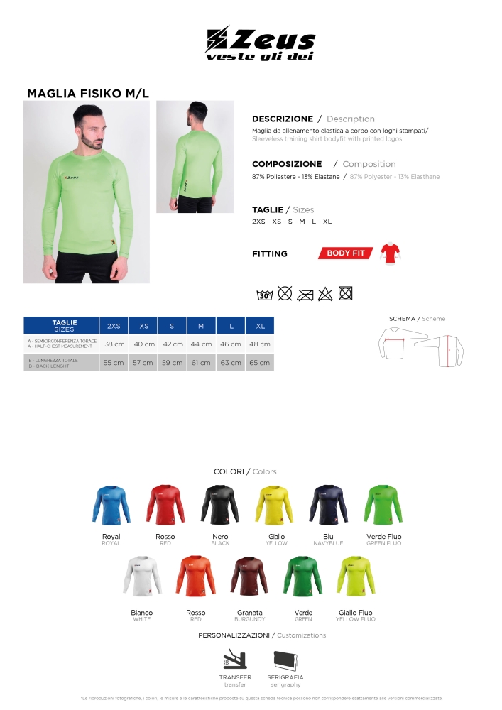 Bluza de corp FISIKO M/L Zeus verde fosforescent