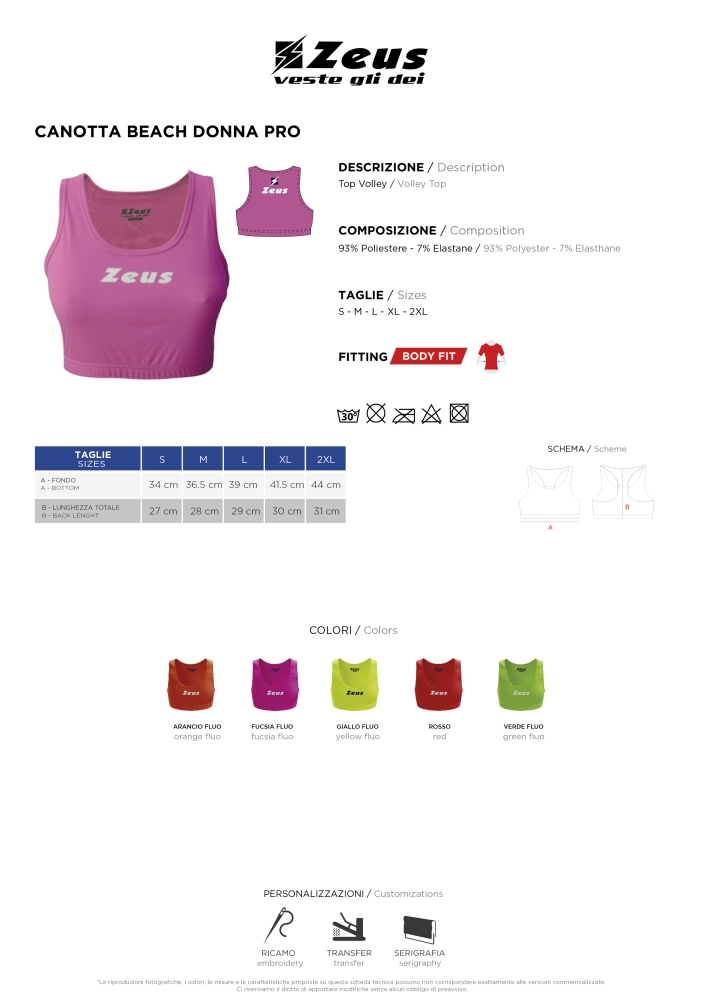 Maiou BEACH DONNA PRO Zeus fucsia fosforescent