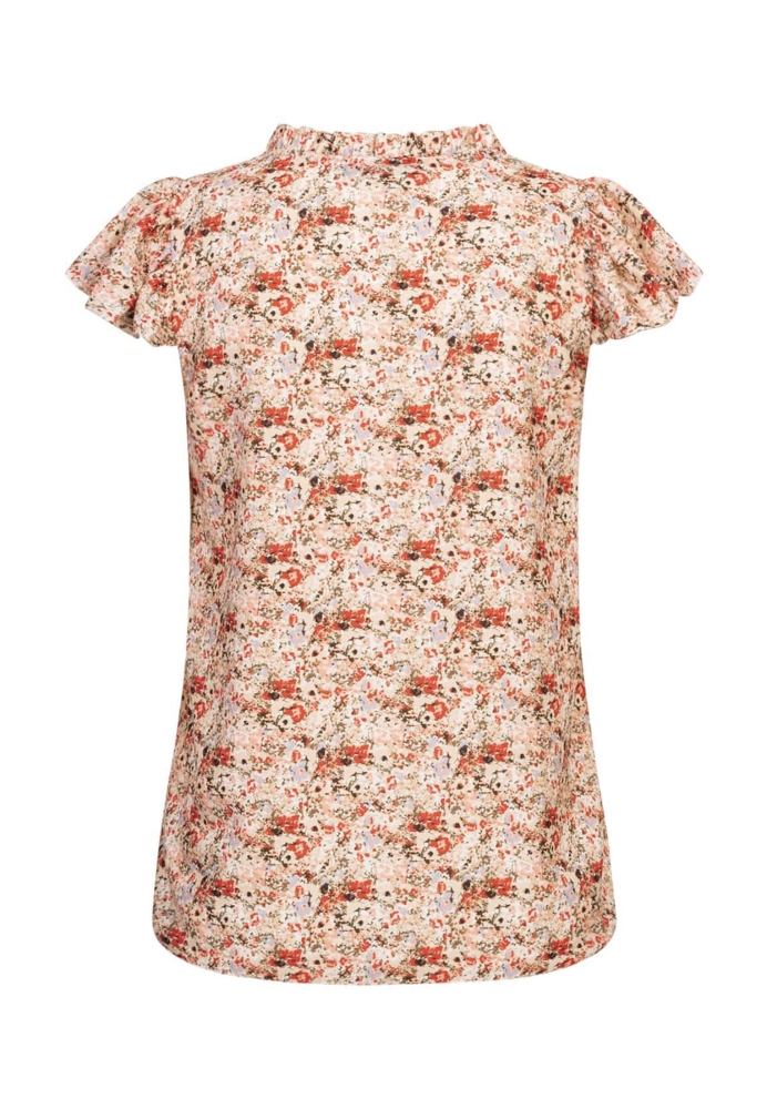 Bluse mit 4er Knopfleiste und Blumen Print Cloud5ive