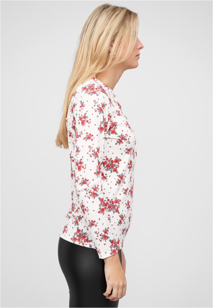 Bluse mit Knopfleiste und Blumen Print Cloud5ive