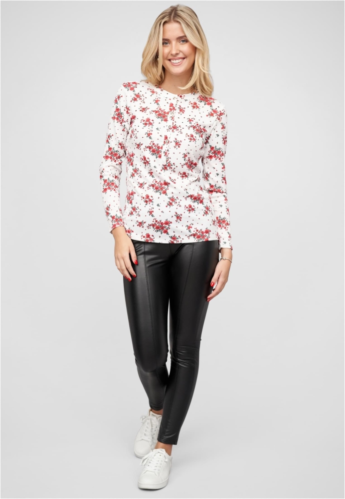 Bluse mit Knopfleiste und Blumen Print Cloud5ive