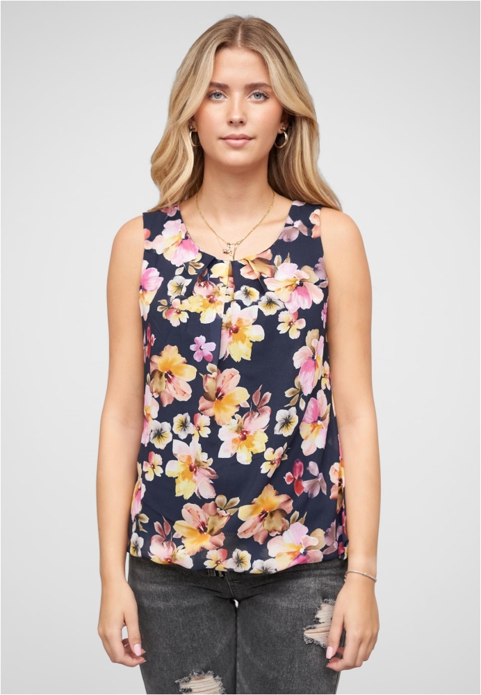 Chiffon Top mit Allover Spitze hinten & Floralem Print Cloud5ive