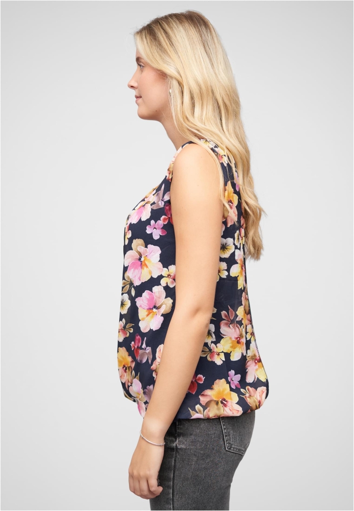 Chiffon Top mit Allover Spitze hinten & Floralem Print Cloud5ive