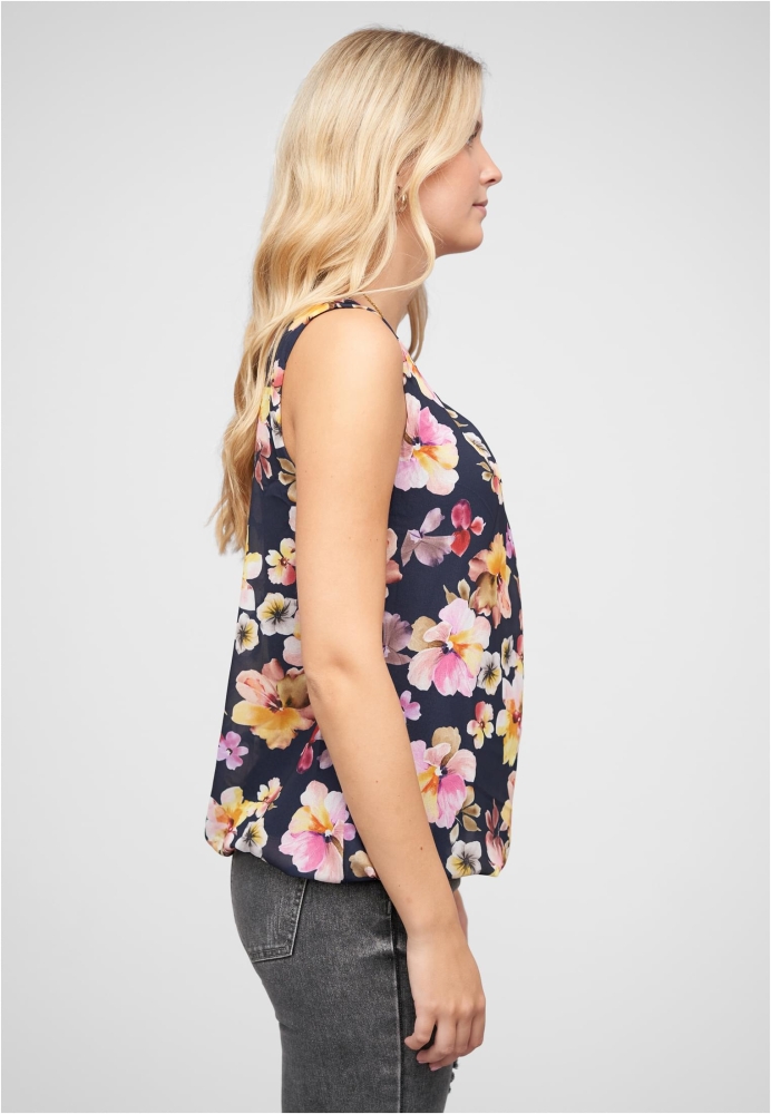 Chiffon Top mit Allover Spitze hinten & Floralem Print Cloud5ive