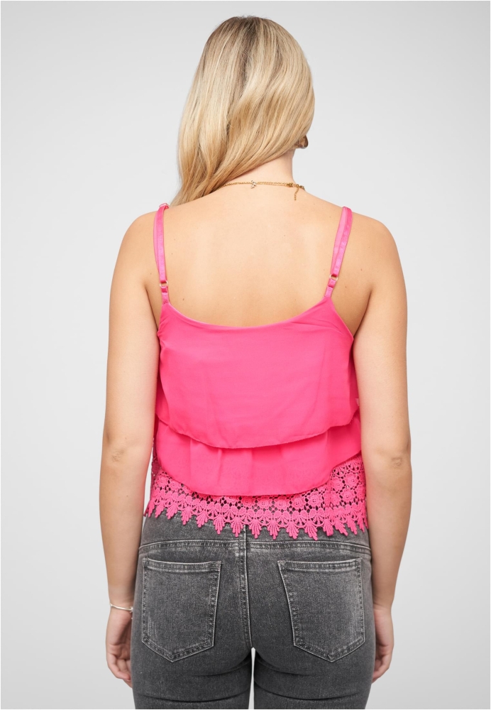 Chiffon Stufen Top mit Spitze 3-lagig Cloud5ive