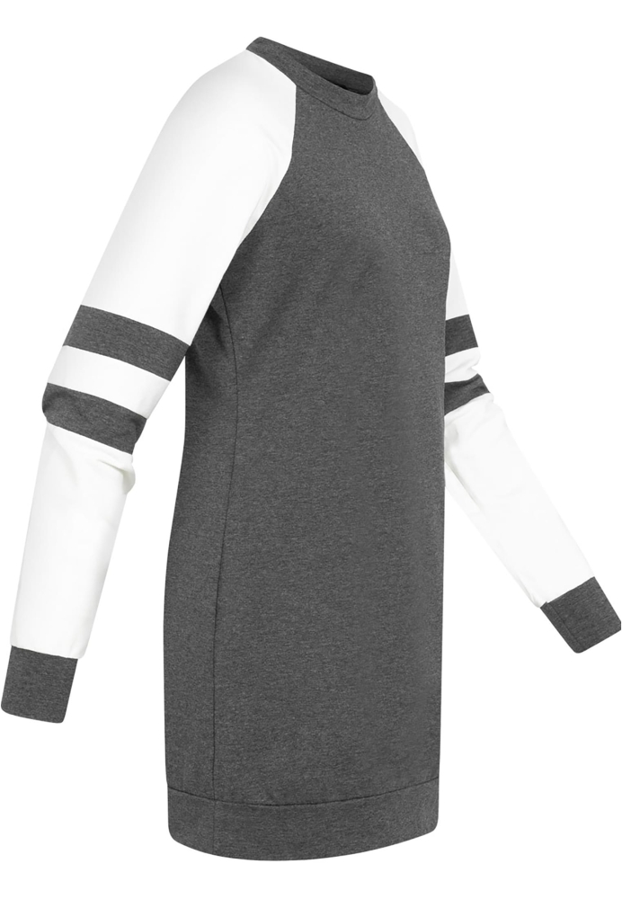 Cloud5ive Damen Sweatkleid mit Raglan?rmeln und Rundhals Kontrast