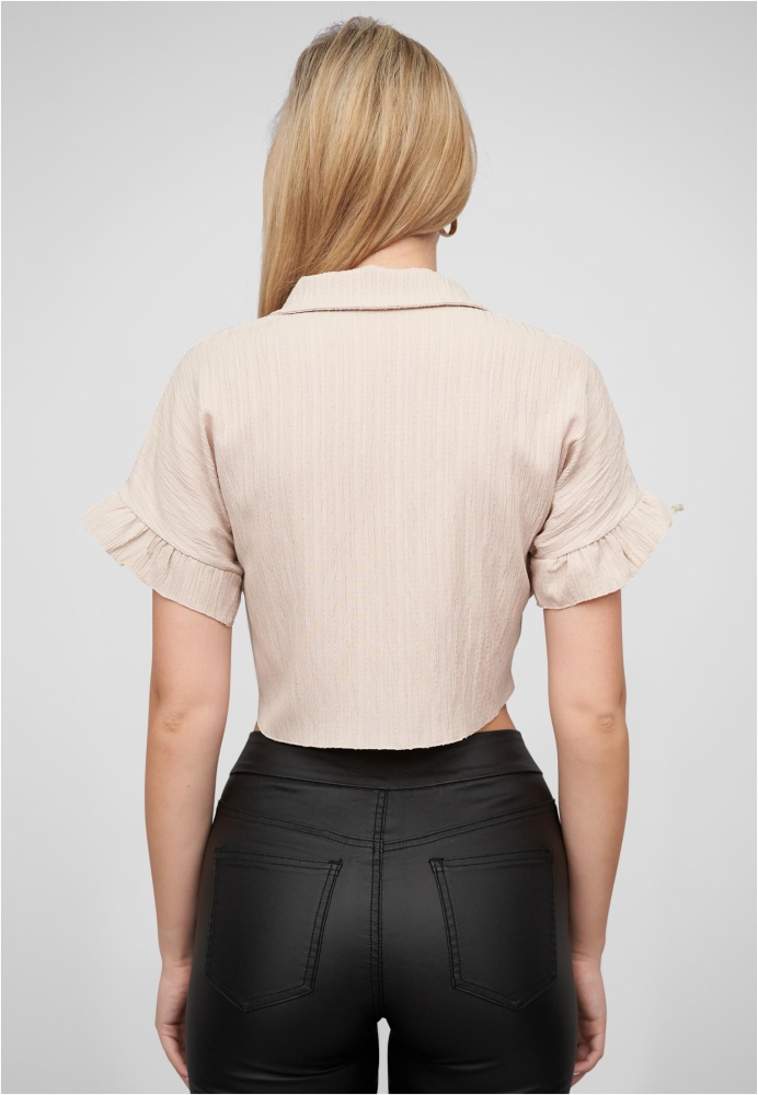 Crop Bluse mit Knopfleiste und Knoten Cloud5ive