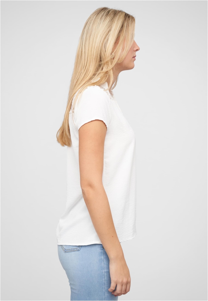 Camasa Musselin V-Neck mit Deko Knopfleiste und Spitze Cloud5ive