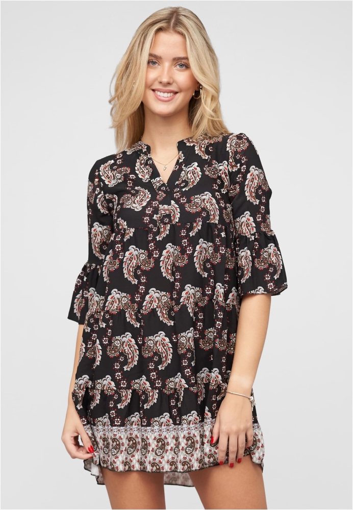 Paisley Kleid mit V-Neck und All Over Print Cloud5ive