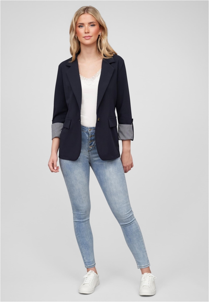 Blazer mit Turn-Up ijmel und Streifendetails Cloud5ive