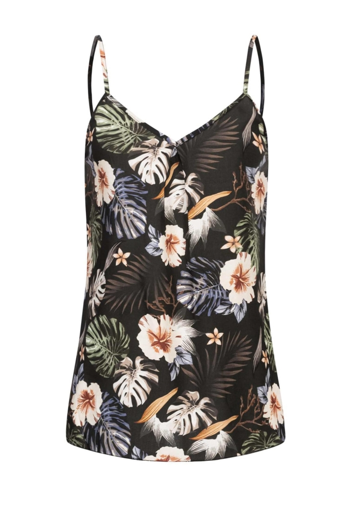 Viskose Tr䧥r Top mit Tropical Print Cloud5ive