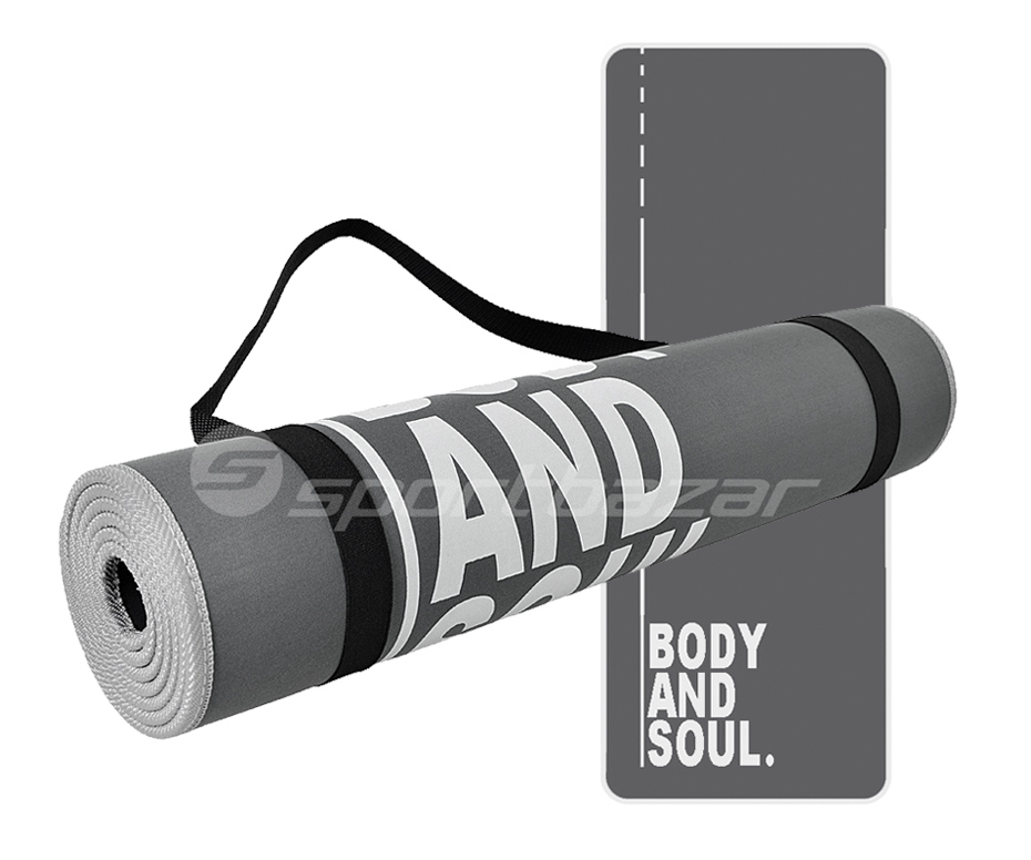 Exercise mat Profit Body and Soul 180x60x0,6cm gray DK 705-N