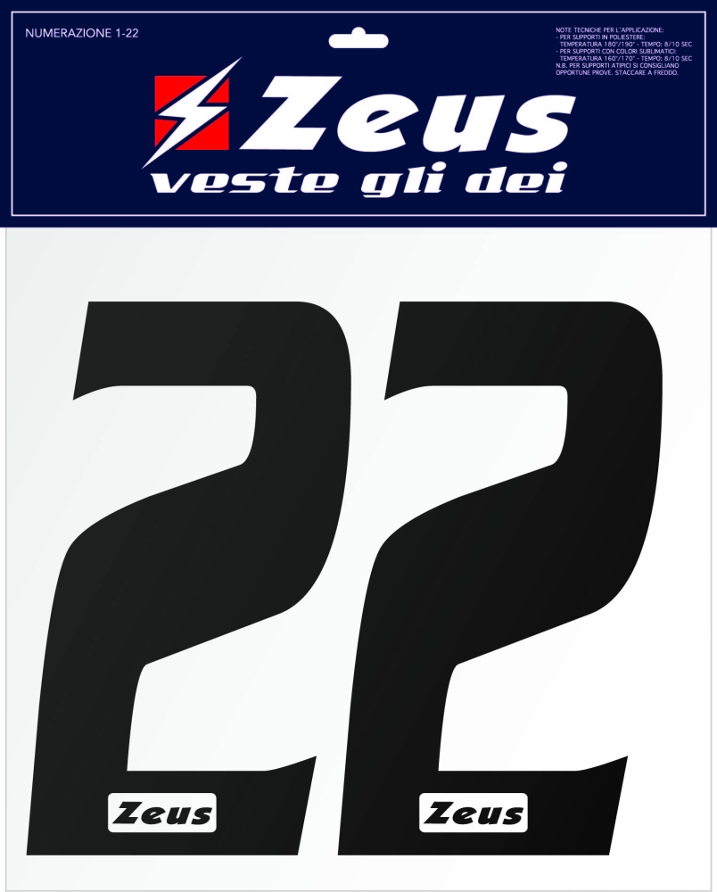 NUMERAZIONE 1-22 cm 10 Zeus negru