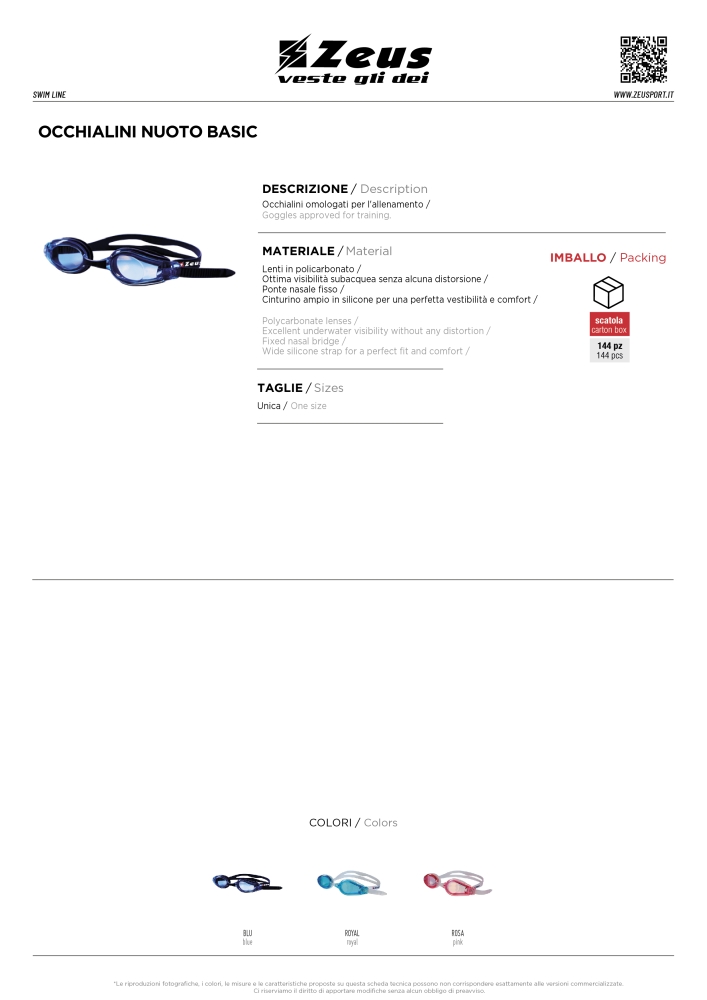 Ochelari inot BASIC Zeus bleumarin