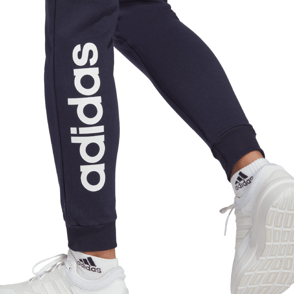 Pantalon adidas Essentials Linear French Terry Cuffed 's navy blue IC6869 dama