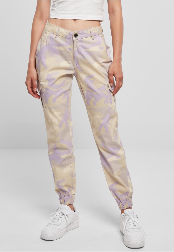 Pantalon High Waist Camo Cargo dama Urban Classics